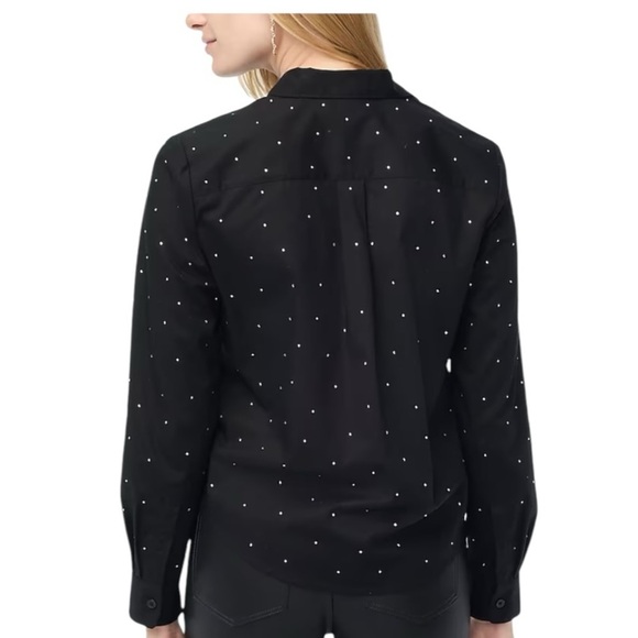 J. Crew ** Hotfix Jeweled Rhinestone Black Button Down Shirt NEW Medium CC968 - Picture 4 of 14